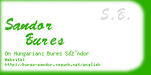 sandor bures business card
